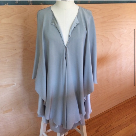 $495 Halston Serena Ice Blue Dress - Picture 2 of 3